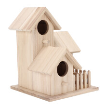 Kleine Gartenvogel-Vogelhaus aus Paulownia-Holz, 3-Zimmer-Vogelbrutstätte