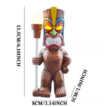 Hand-Painted Solar Tiki Totem: LED Garden Light for Lawn Decor