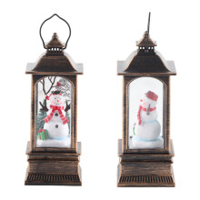 Beleuchteter Schneekugel-Laterne Weihnachtsmann, PVC, 3AG13 Batterien