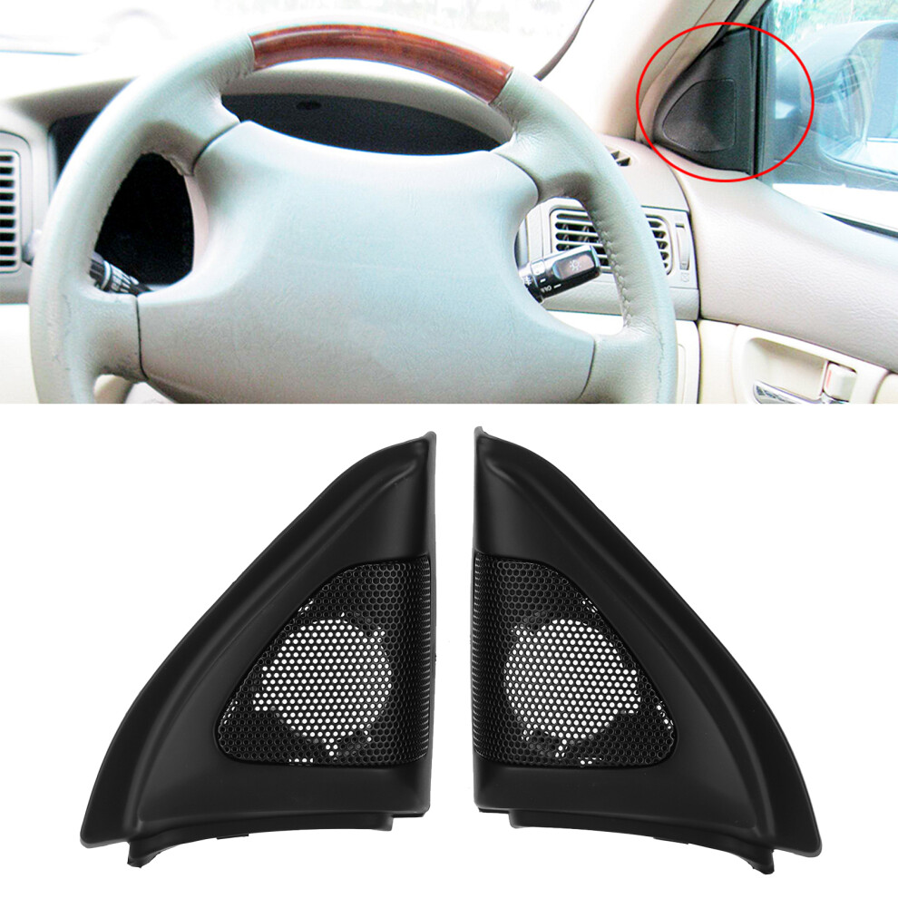 Pair Car Door Tweeter Cover For Corolla Speaker Trim Replacement Black 9491358264465