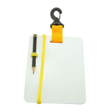 Underwater Writing Dive Slates With Clip And Pencil, White And Yellow, 15.3x12.7 cm Or 18.3x14.7 cm