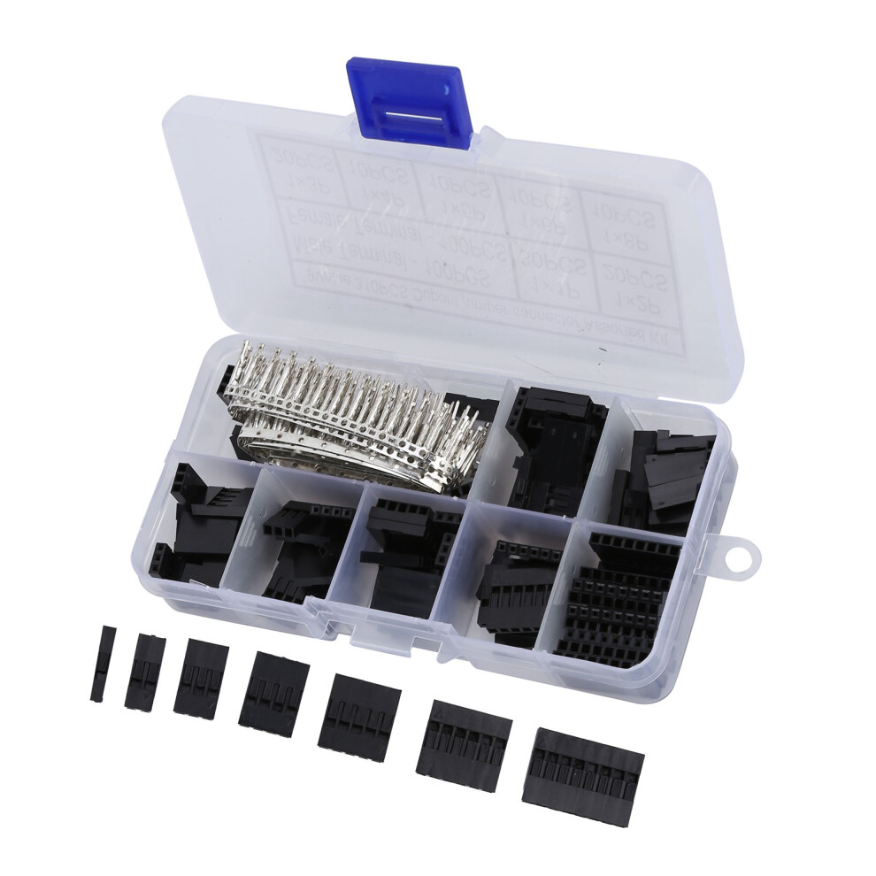 310Pcs Jumper Wire Connectors Kit 2.54Mm Male Female Crimp Pins 8721358265027
