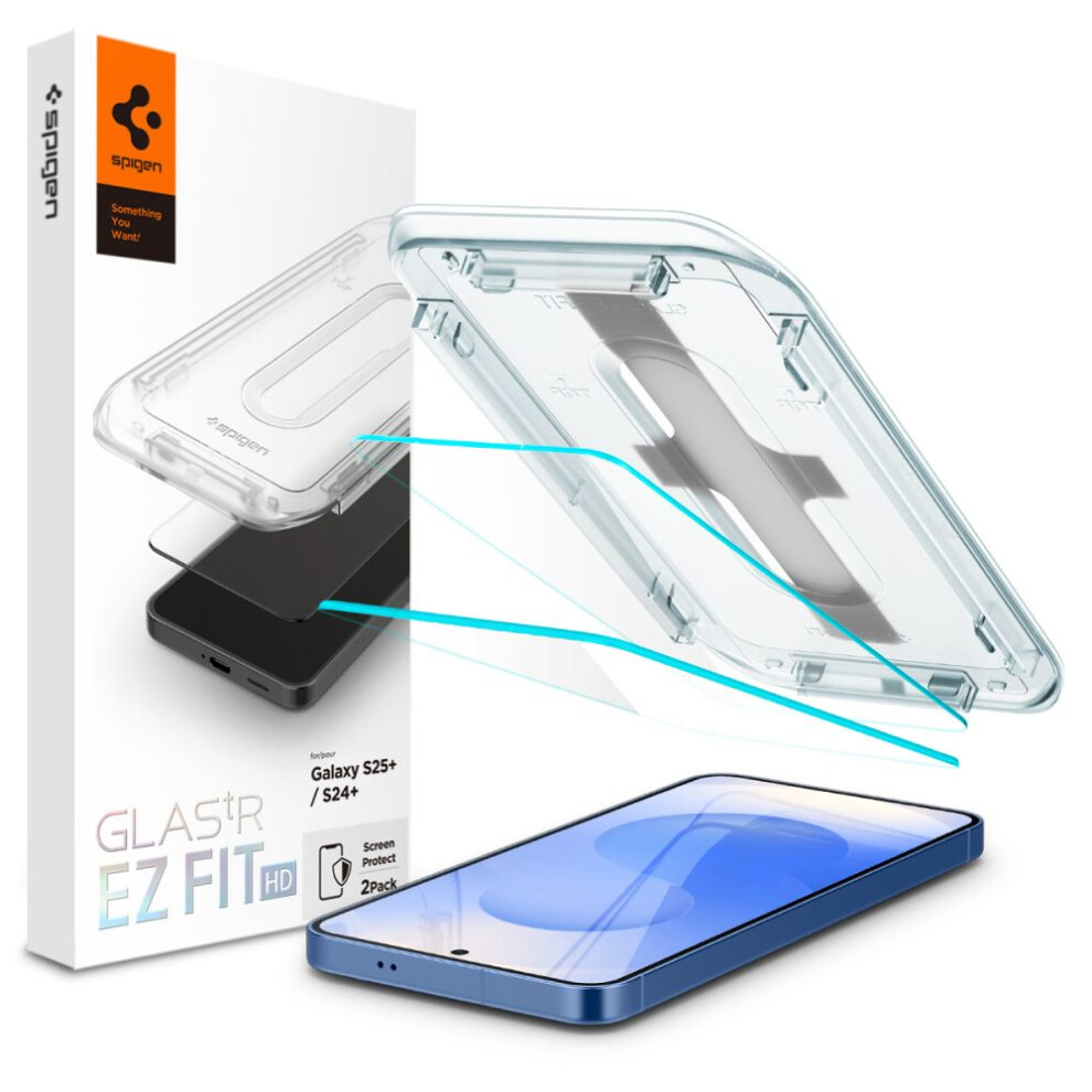 Spigen Samsung Galaxy S25 Plus / S24 Plus Glas.tr Ez Fit Hd Screen Protector, 2-Pack 8809971223355