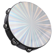 Vibrant 10in Hand Drum with Double Row of Bells Easy to Hold Anywhere