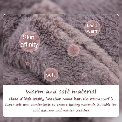 Adjustable Heated Scarf Imitation Fur Grey Washable 3 Modes 2