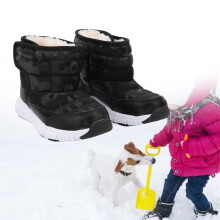 Kinderschnee-Winterstiefel Wasserdicht Rutschfest Schwarz 37