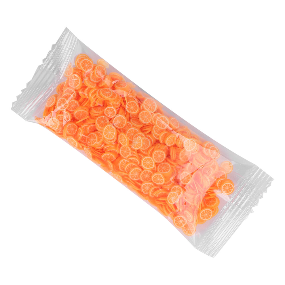Orange Fruit Shaped Nail Art Slices, Polymer Clay, 10G