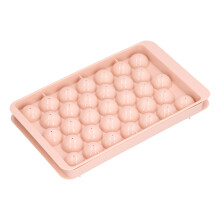2 pezzi di stampo per cubetti di ghiaccio a 33 cavità con coperchio rosa ABS 288 g