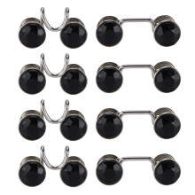 16 pièces d'épingles à bouton, ensemble de 4, petits strass noirs