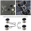 16 pièces d'épingles à bouton, ensemble de 4, petits strass noirs 5