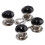 16 pièces d'épingles à bouton, ensemble de 4, petits strass noirs 13