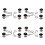 16 pièces d'épingles à bouton, ensemble de 4, petits strass noirs 2