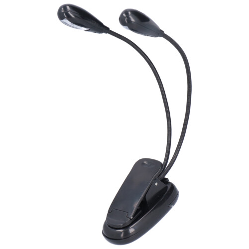 Luce da libro a LED, 4 LED, USB 5 V, nera, con clip 2