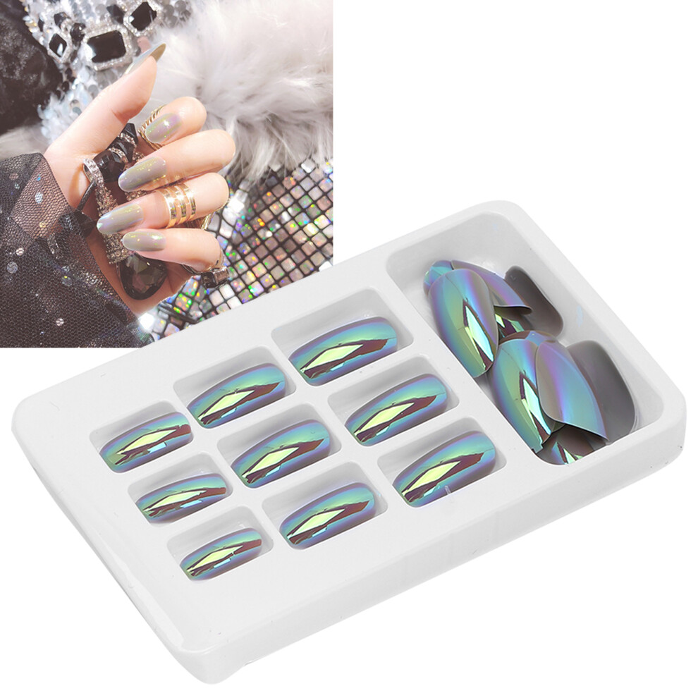 24pcs Bright Color Fake Nails Full Cover Tip, Easy Nail Art