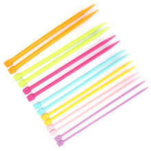 14 Stück Mehrfarben Kunststoff Stricknadeln Set, 25cm, 4-10mm