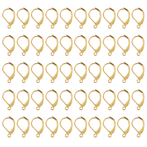 50 pièces de crochets d'oreille à levier français - couleur durable 1