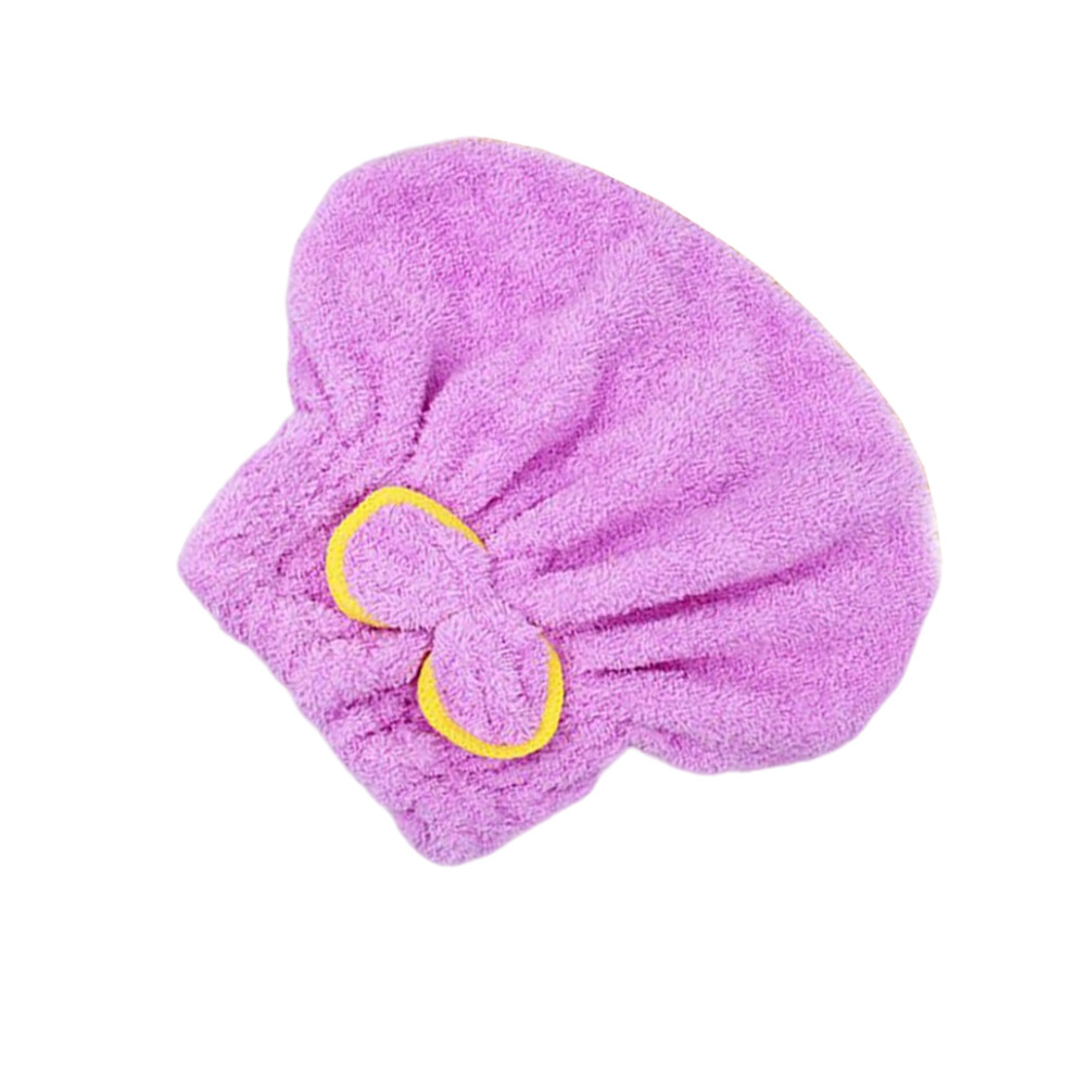 (Purple) Showering Cap Hair Bathing Hat Decoration Wraps Towel Accessory