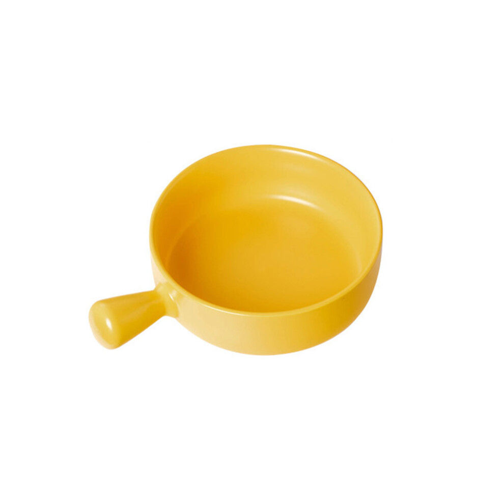 (Yellow) Ceramic Salad Bowl Handled Reusable Cute Replacement Home Kitchen-image-OPC-PMRTNPR-NEW