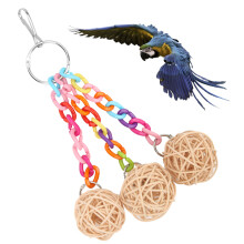 Acryl Rattan-Ball zum Aufhängen für Vögel, bissfest, 4 cm
