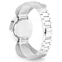 Elegant Women's Quartz Watch Silver with Wide Mesh Belt Fashionable & Shining