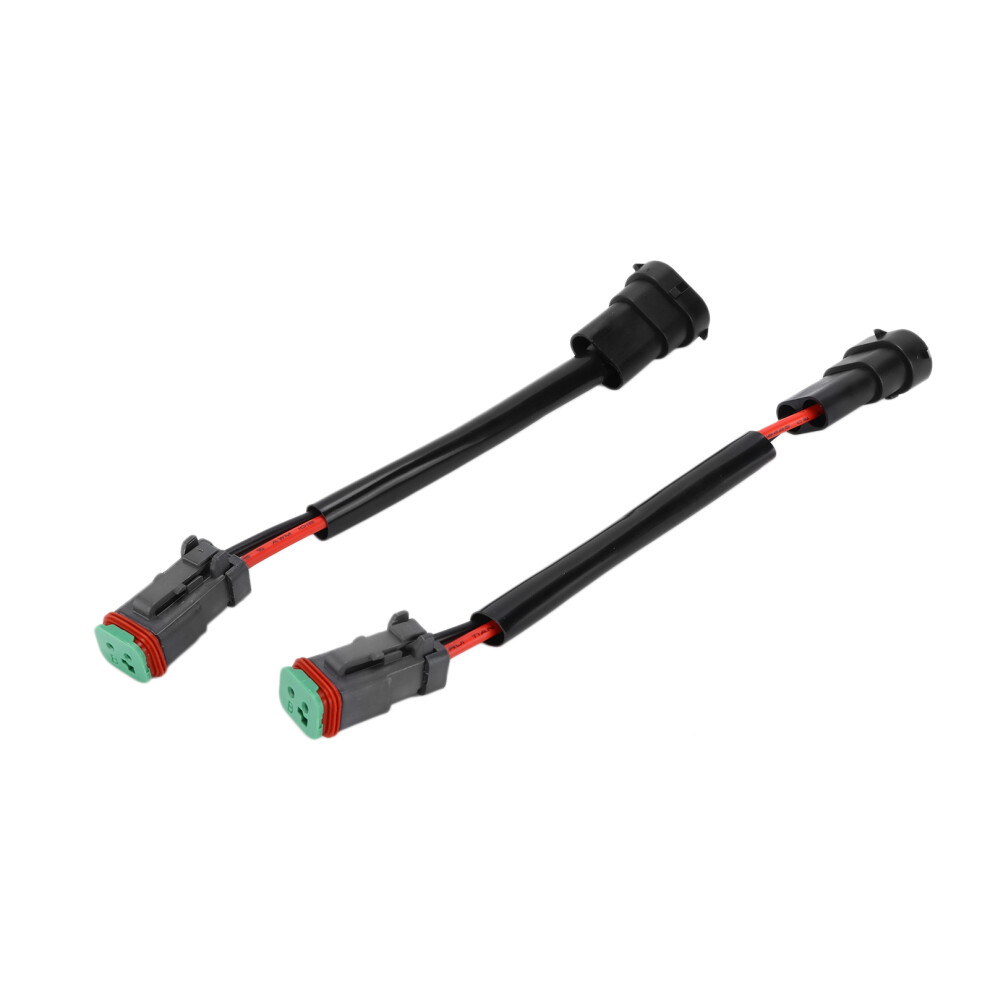 Led Bar Conversion Harness: 2Pcs Dt Female To H11 Male Weatherproof Light 8141358278832