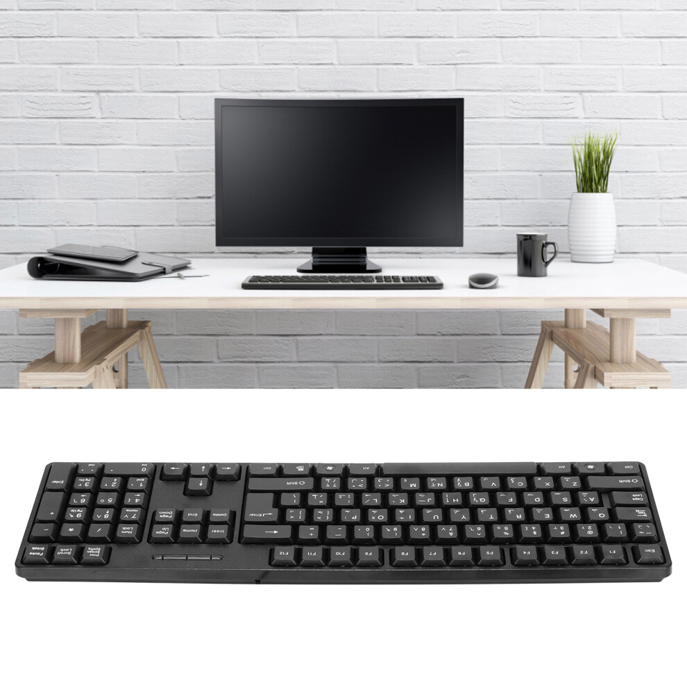 Usb Wired Ergonomic Keyboard Arabic English Durable For Pcs Laptops 8751358282915
