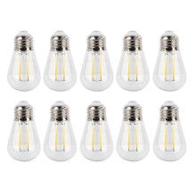10 pièces S14 E27 2W 110V 8x4.5x4.5cm 180lm Chaud