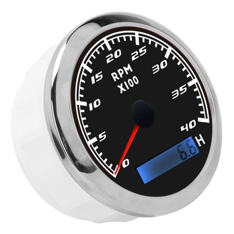 85Mm Waterproof Stainless Steel Pointer Tachometer For Car/Truck/Boat Red 9301358283215