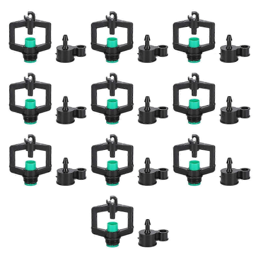 Pack of 10 stable 4mm plastic drip irrigation nozzles with accessories for gardening and agriculture