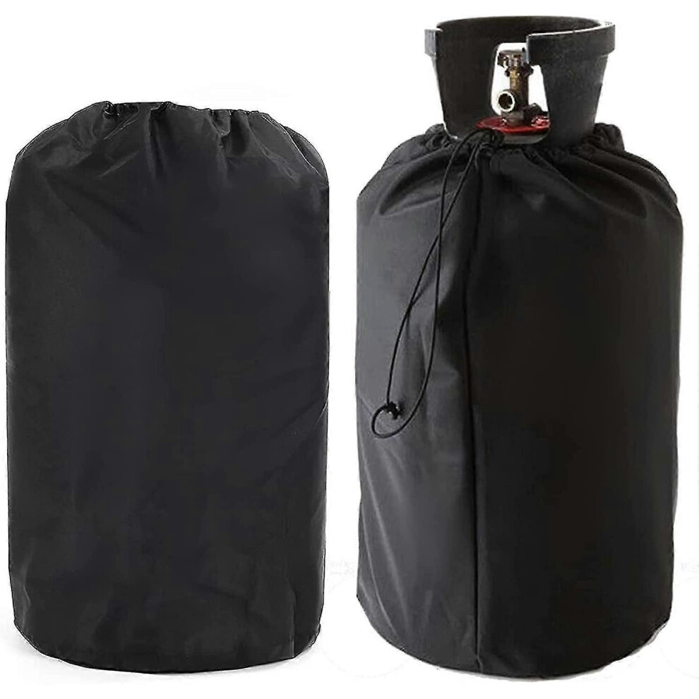 Propane cylinder cover, full cover with drawstrings, heavy-duty protective cover, waterproof, windproof, UV-resistant, 210D Oxford fabric, gas