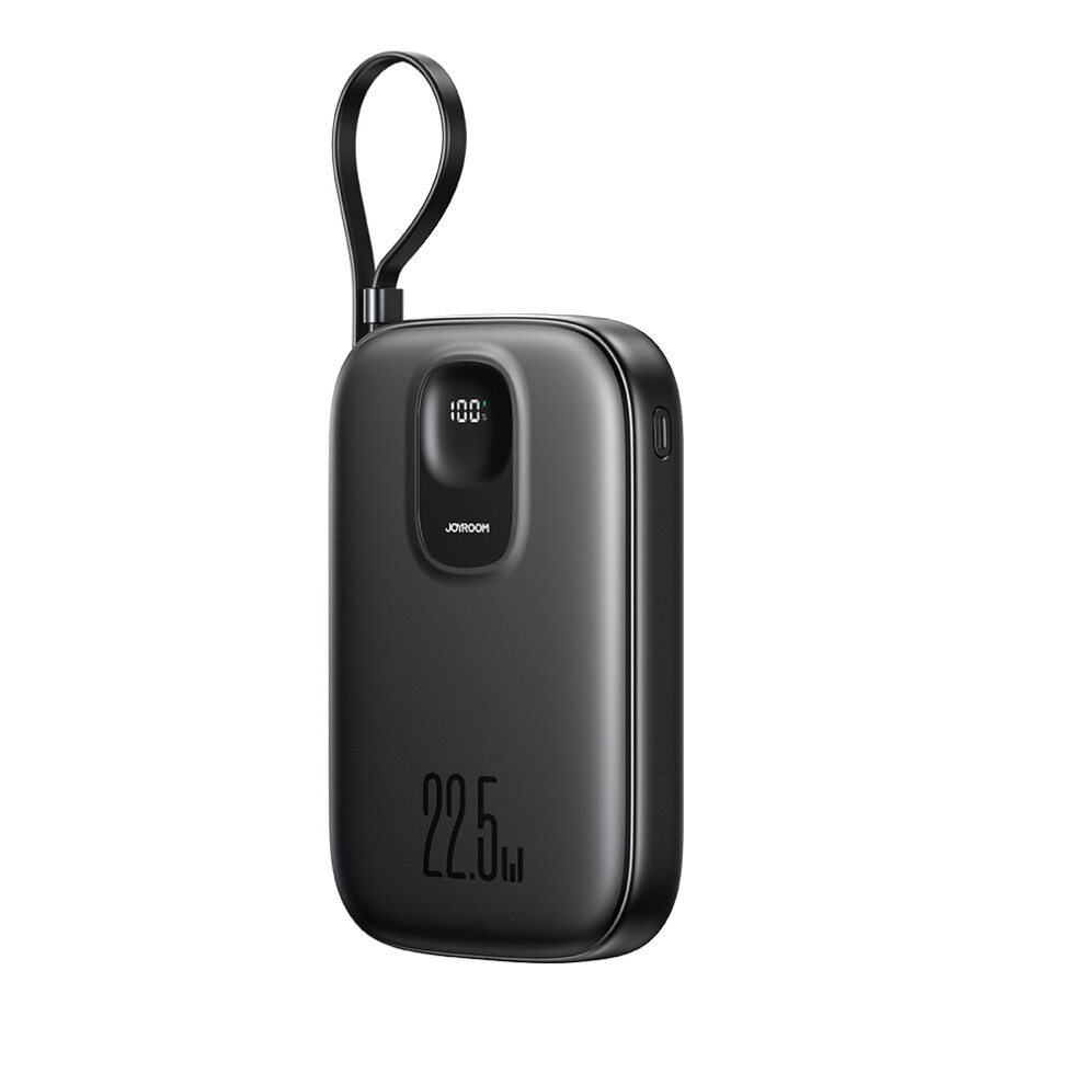 Joyroom 22.5W Fast Charging Powerbank 10000Mah Built-In Usb-C Cable - Black 6956116704292