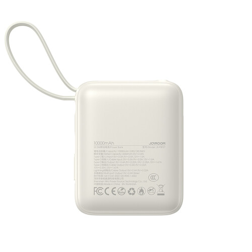 Powerbank da 10000 mAh 22,5 W con cavi USB-C e Lightning integrati - bianco 2