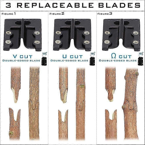 2-in-1 grafting scissors with 3 replaceable blades 2