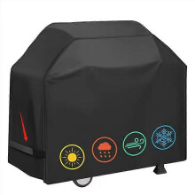 Large waterproof and tear-resistant barbecue cover, 147 cm (L) x 61 cm (W) x 122 cm (H), black