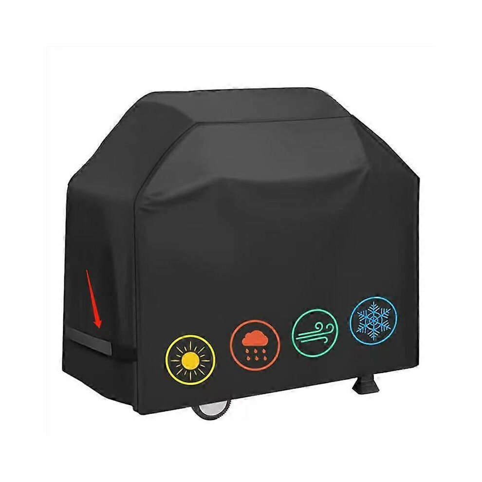 Large Waterproof And Tear-Resistant Barbecue Cover, 147 Cm (L) X 61 Cm (W) X 122 Cm (H), Black