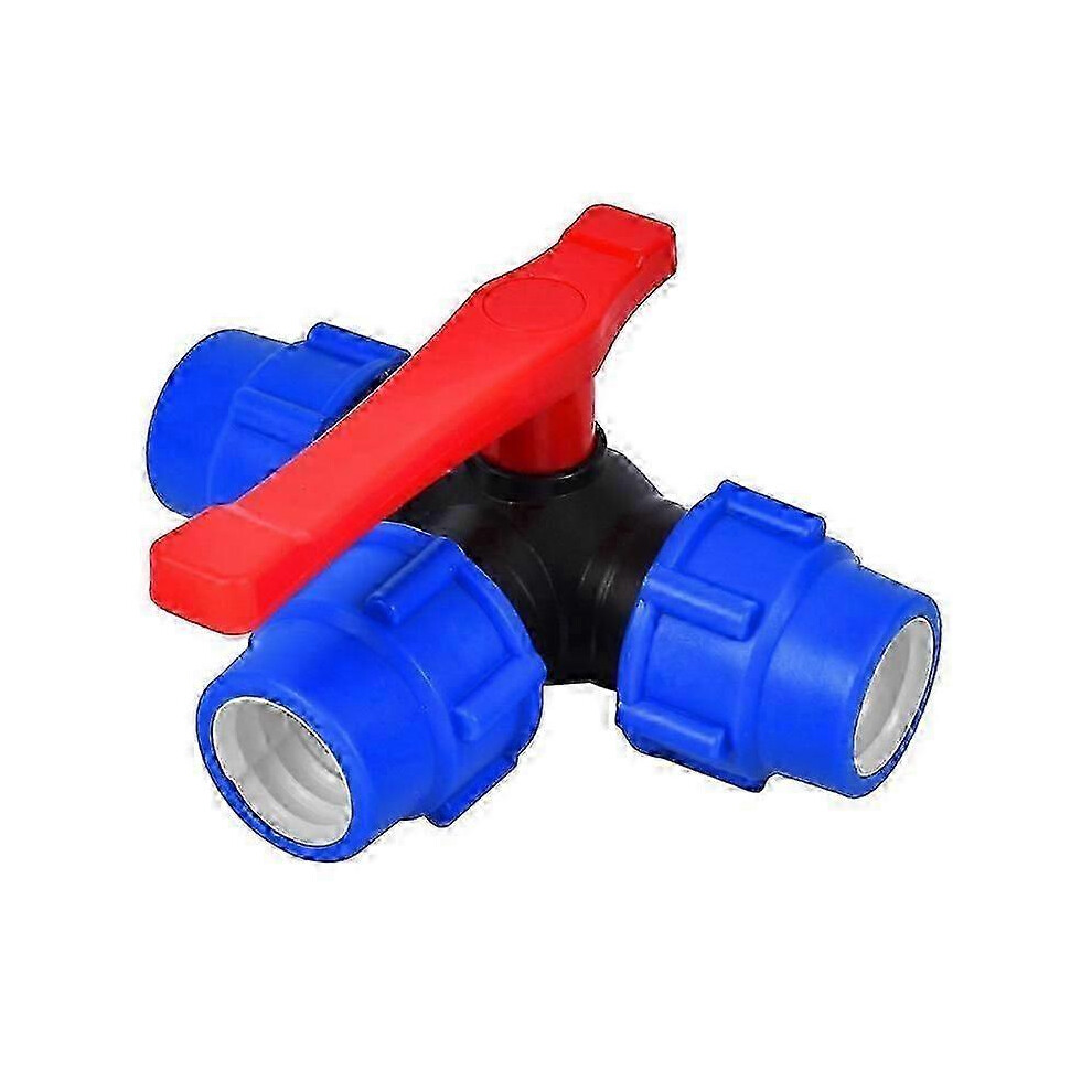 Ball Valve, 25mm Quick Connect Three-Way Ball Valve, PVC PE Pipe, Quick Switch Tee Connector (Size: 25mm)