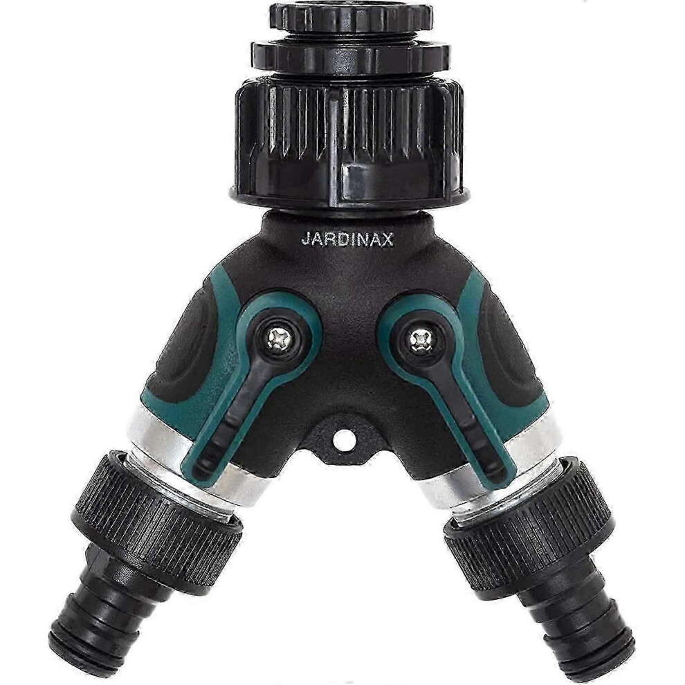 2-Way Garden Hose Splitter 1, 1/2 and 3/4 in - Y-Connector for Garden Hose - 2-Way Garden Hose Selection