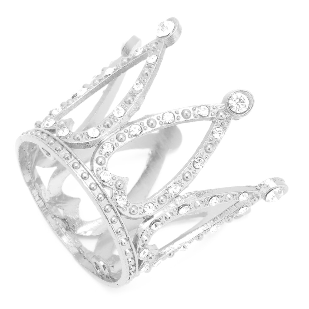 Alloy Crown Brush Stand - Silver Holder for Nail Art & Beauty Tools