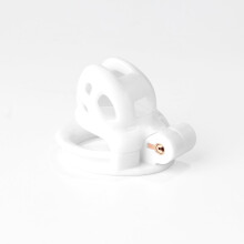 Flat Chastity Cage Small Male Chastity Device For Men, Plastic Penis Cage, Lock Design, White