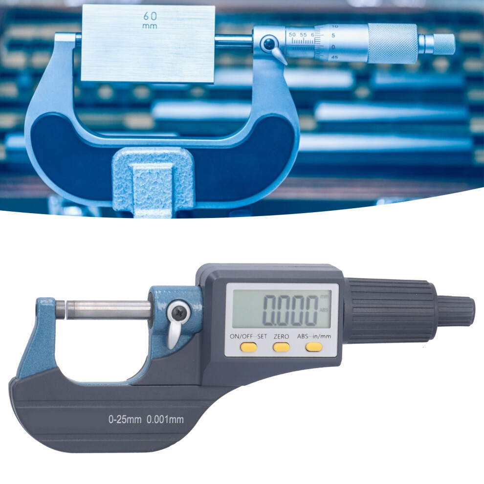 Digital Micrometer 0.00005In/0.001Mm, 0-25Mm Precision Thickness Gauge 3061358289551