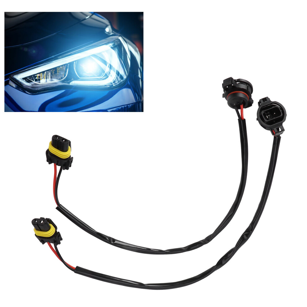 2Pcs 5202/H16 Male To 9005 Female Headlight Wiring Harness Adapter For Car 3471358290332