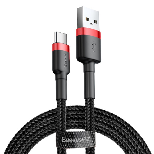 Baseus Cafule USB-auf-USB-C-Kabel, 3A, 1 m - Rot/Schwarz