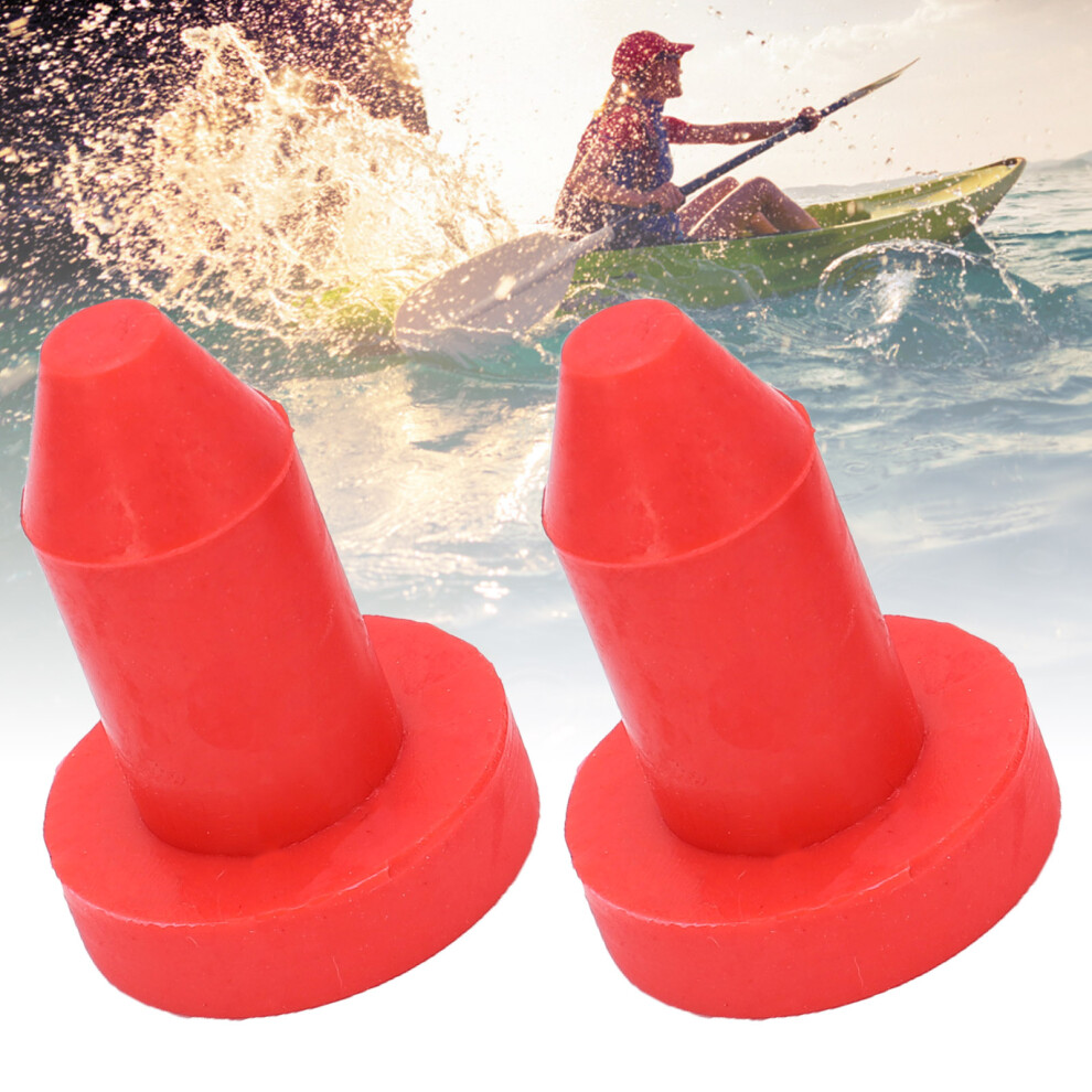 2Pcs Rubber Kayak Drain Plugs, Push-In Stopper, Red 22Mm Base 9421358292823