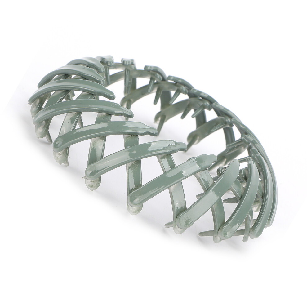 Green Expandable Bird Nest Shaped Hair Clip For Buns And Ponytails