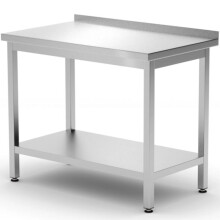 Table de travail murale avec rebord de tablette Budget Line STEEL 800 x 600 x 850 mm - Hendi 817261