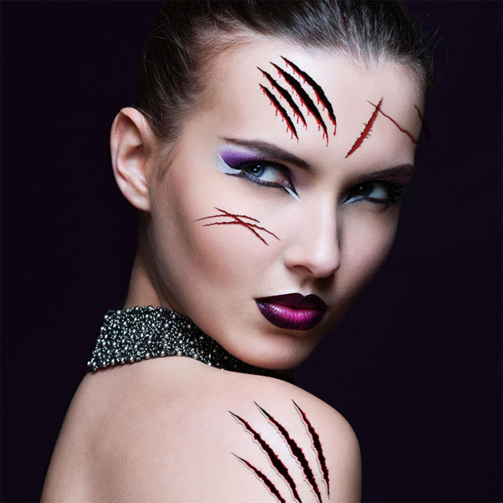 Halloween Scar Temporary Tattoo Stickers Waterproof 15&10 Sheets