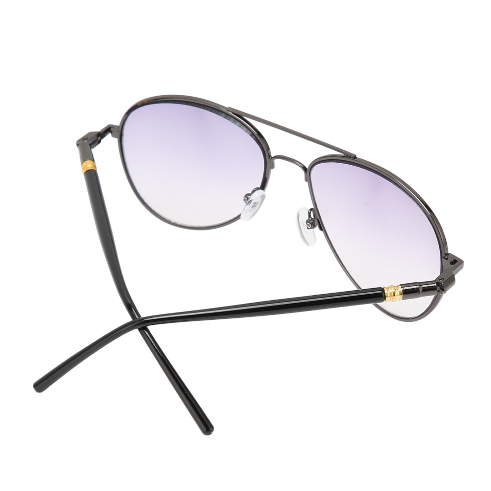 Blue/Light Men's Blocking Reading Glasses, Metal Frame, +2.00 +200