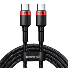 Câble USB-C para Type-C - Baseus - 2m - PD 2.0 - 100W - Vermelho Preto