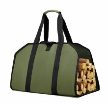 Firewood Bag Carrier Waterproof Log Carrying Bag, Water-Resistant Fireplace Tote, Large-Capacity Outdoor Camping Green