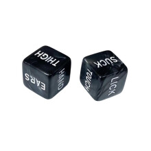 Glow In The Dark Love Dice, Model N2i8, 1 Pair, Black Edition, Luminous Game Board Dice For Romantic Couples Adults